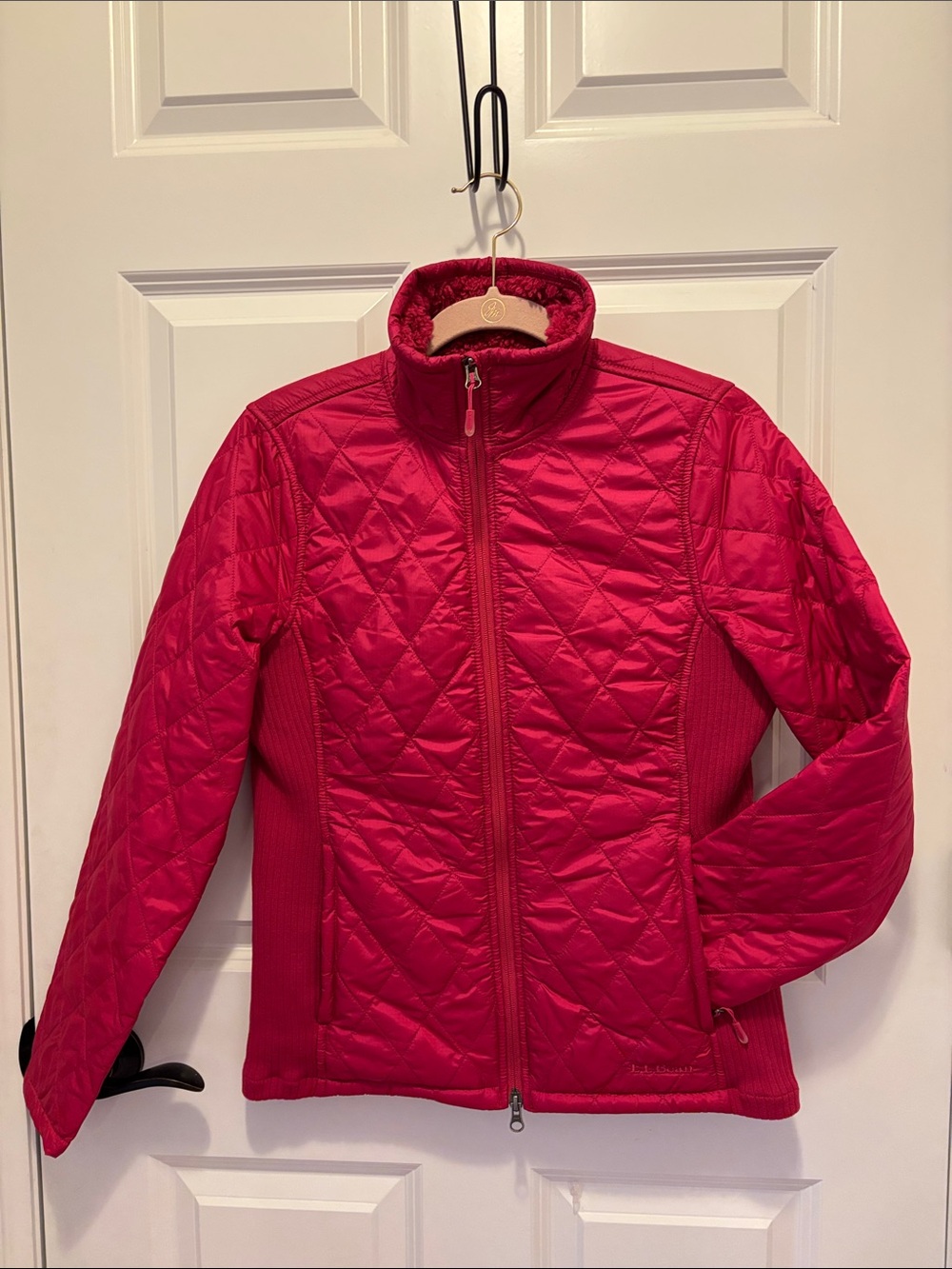 L.L. Bean Women's Quilted Hot Pink Full-Zip Jacket